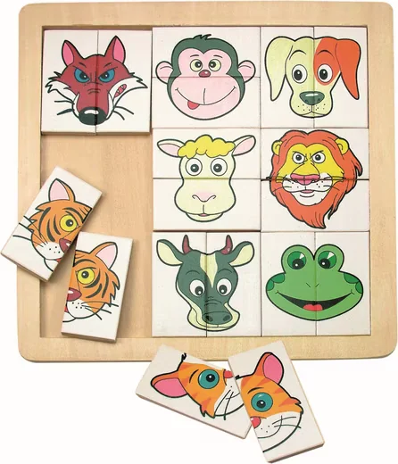 WOODYLAND 90312 Holzlegepuzzle Tiere Legebrett Puzzle Kinder