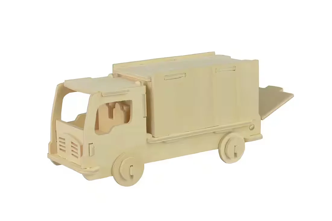 PEBARO 3D Puzzle Holzbausatz LKW 24 Teile Bastelset für Kinder