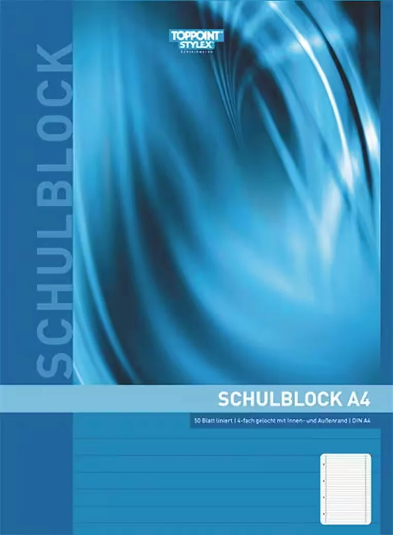 STYLEX SCHREIBWAREN Schreibblock liniert DIN A4 Schulblock