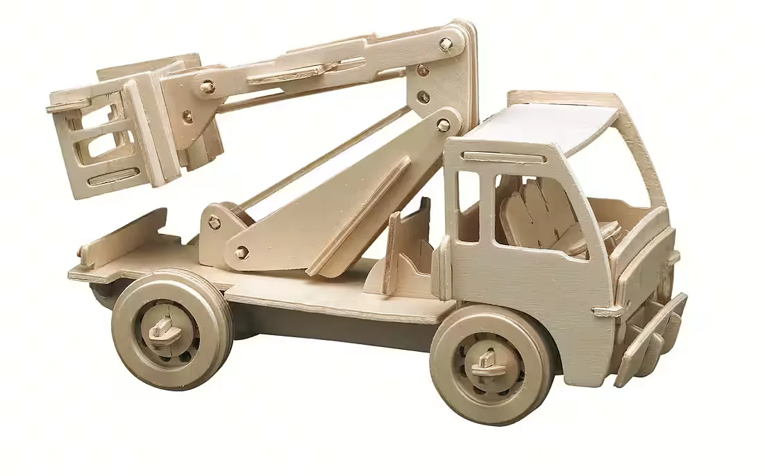 PEBARO 3D Puzzle Holzbausatz Hubwagen Modellbau 78 Puzzleteile