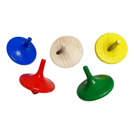 GICO Holz-Kreiselset für Kinder 5 bunte Mitgebsel traditionell 6472