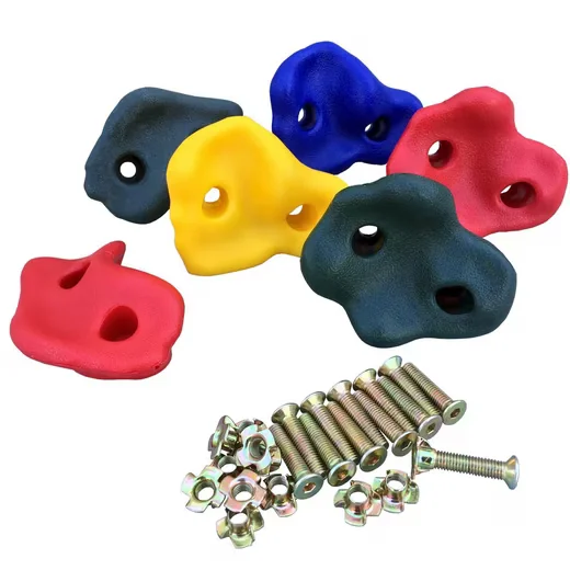LOGGYLAND Klettersteine 6er Set für Kletterwand mit Befestigung