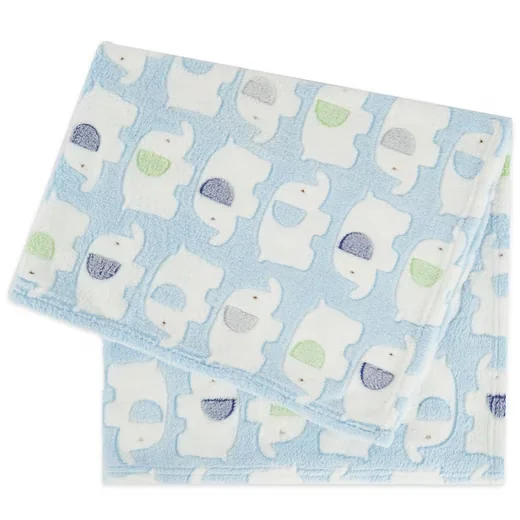 BIECO Krabbeldecke Babydecke blau Elefanten für Jungen