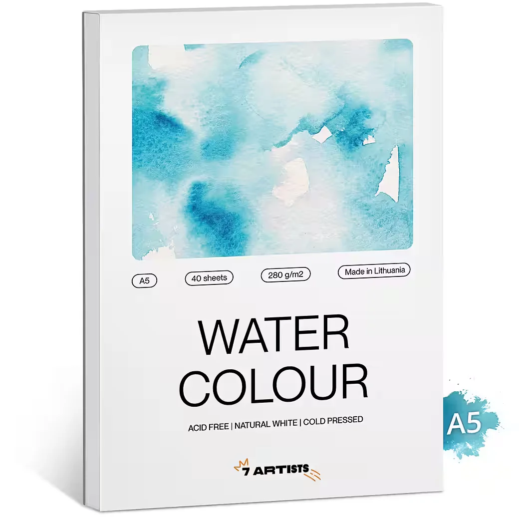 7 ARTISTS Aquarellpapier 280 g/m2 Weiß A4 A5 A6 30-60 Blatt