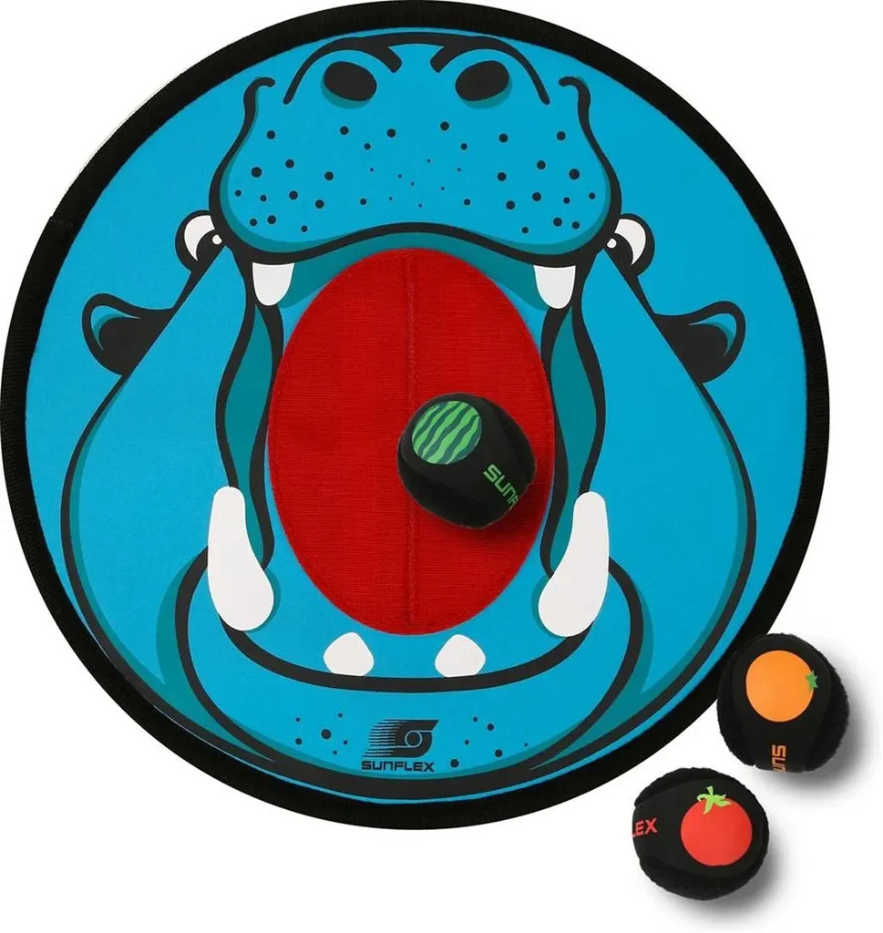 Sunflex Hippo Toss Klettballspiel Zielscheibe Wurfspiel für Kinder