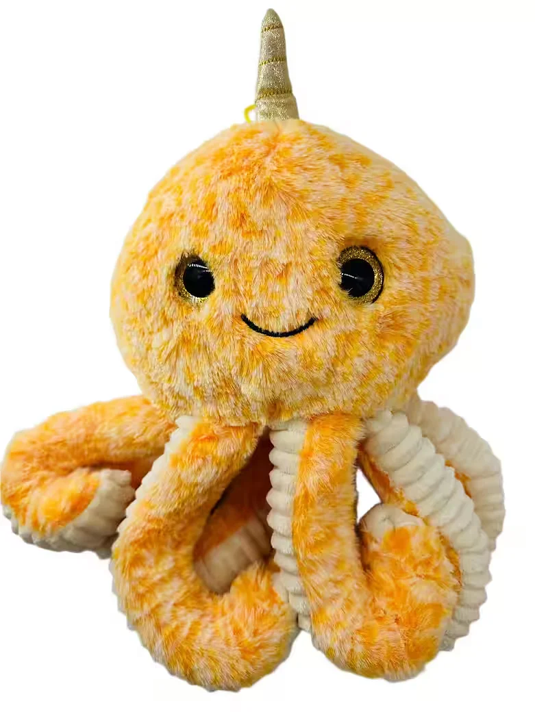 SOMA Kuscheltier Krake Plüsch Octopus Oktopus Orange 20 cm für Kinder