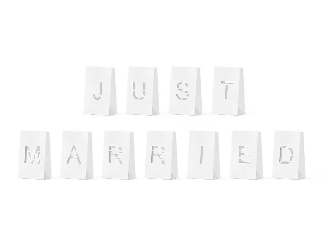PARTYDECO Papierlaterne Just Married Hochzeit 19 cm Set 11