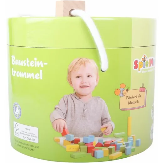 VEDES SMH Holzbausteine bunt 50-tlg. Spielbausteine Set für Kinder