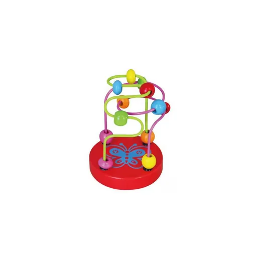 BESTTOY Motorikschleife Mini rot aus Holz Lernspielzeug Baby