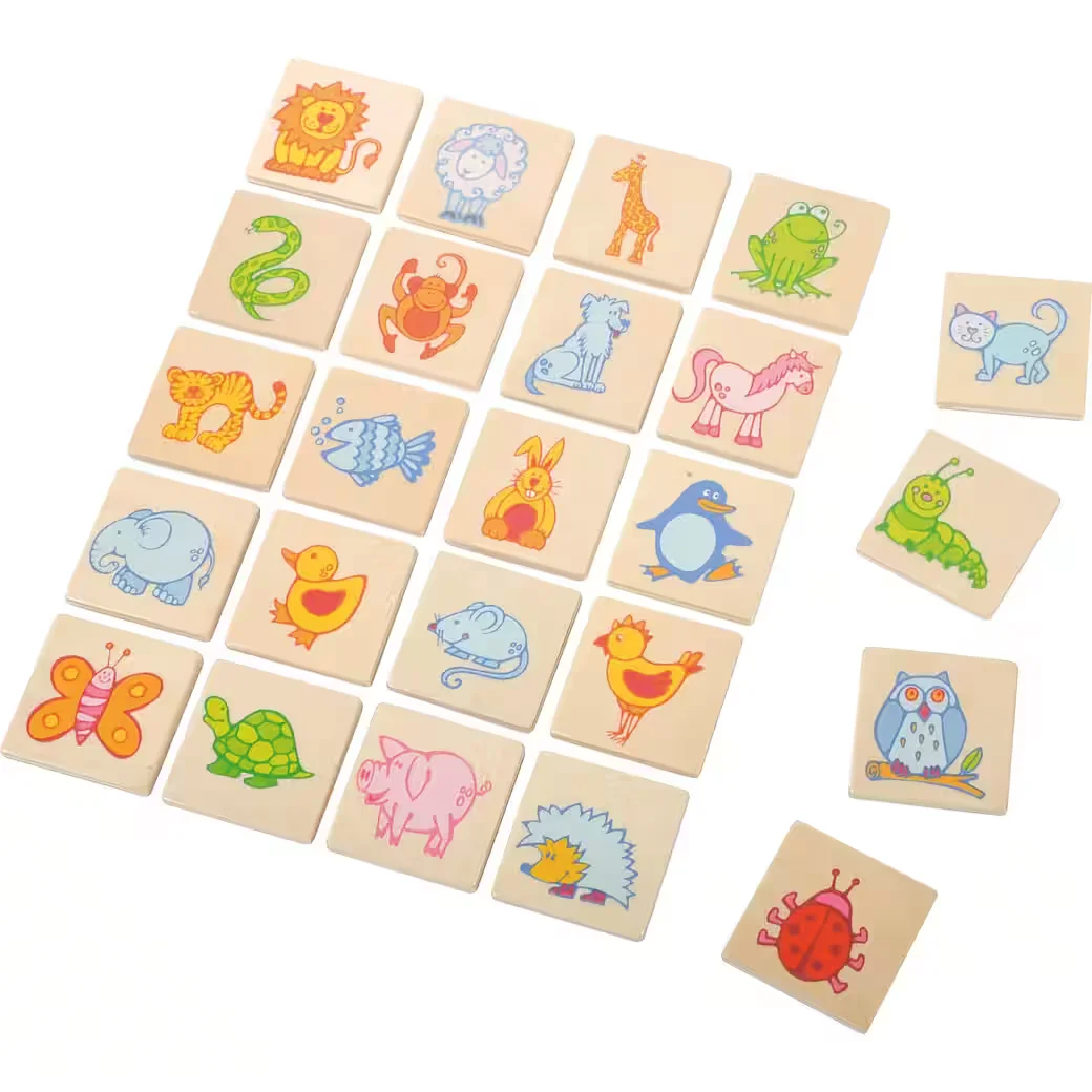 EDUPLAY Legespiel Tiere aus Holz 24 teiliges Set Puzzle
