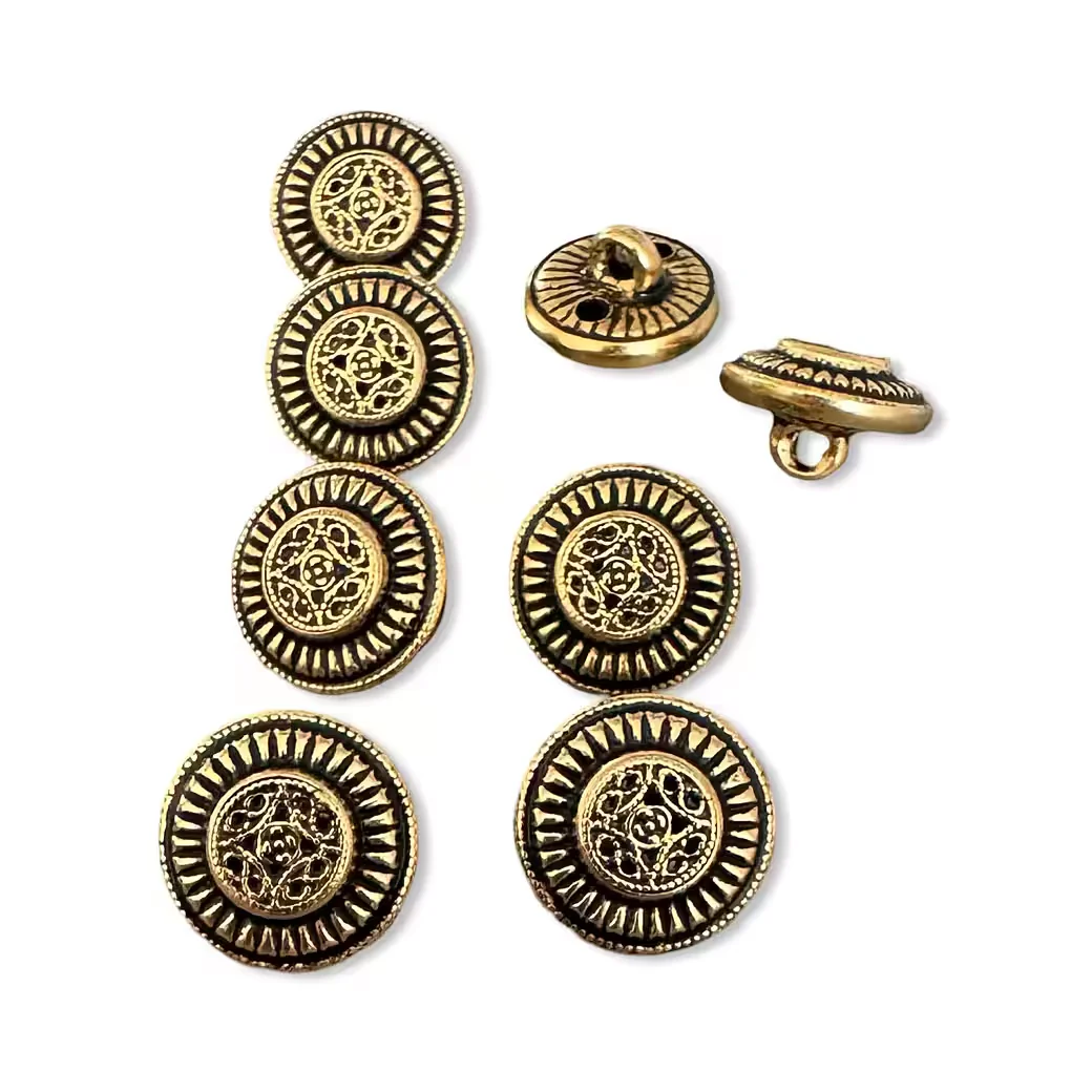 HARTMANN-KNÖPFE Dirndl Metallknöpfe goldfarben 13 mm 10er Set