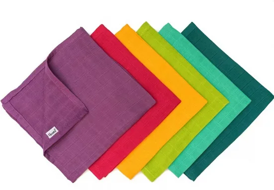 DIVATA Spucktuch 6er Set MINI Mulltücher 35x35 cm bunt extra weich