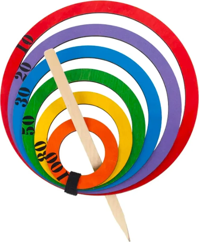 Jamso Design Regenbogen Wurfspiel RingGo mit Holzringen Outdoor Garten