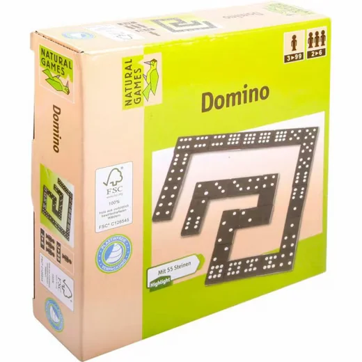 NATURAL GAMES Domino klassisches Gesellschaftsspiel für Familie