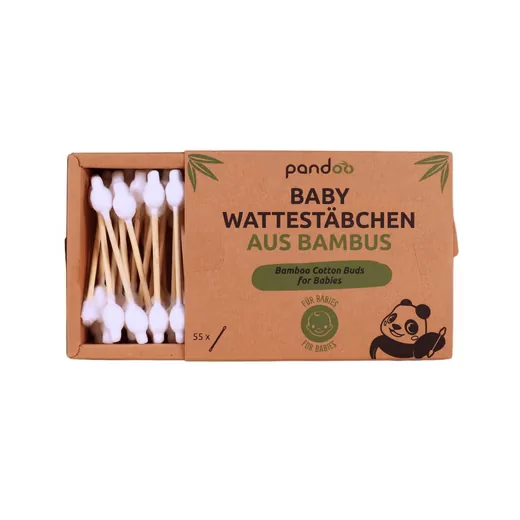 PANDOO Wattestäbchen Ohrenreiniger Kinder Babys Sicherheitskopf 55 Stk