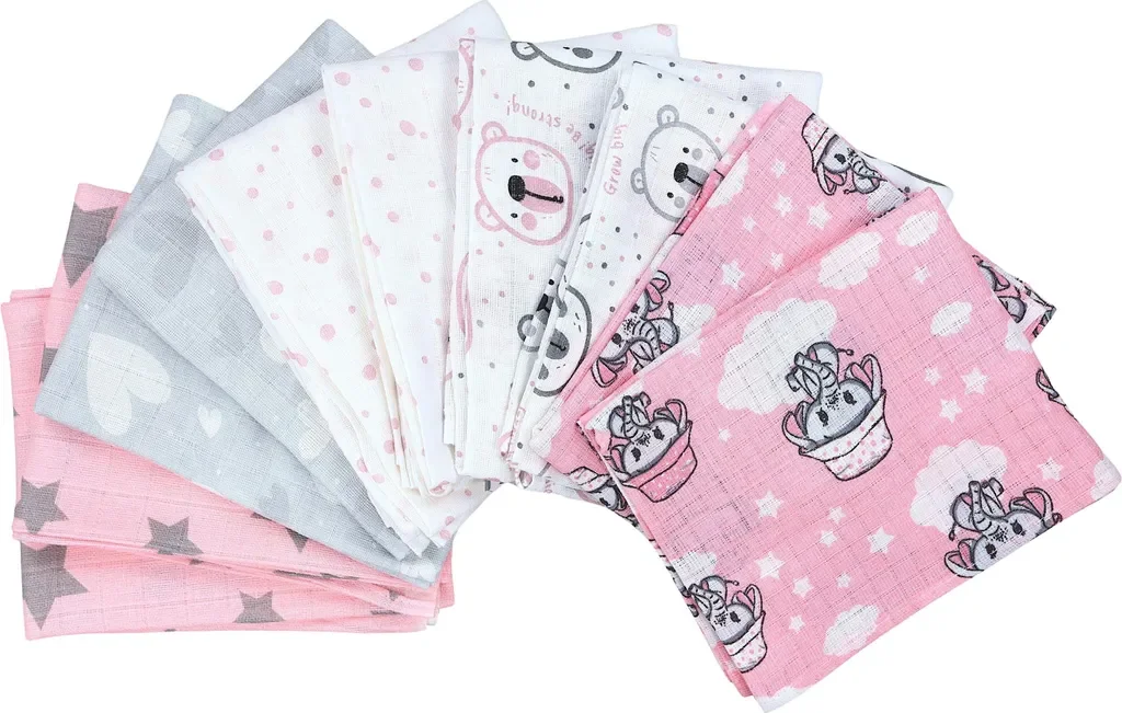TupTam Baby Mullwindeln Spucktücher 70x80 10er Pack Mädchen 6