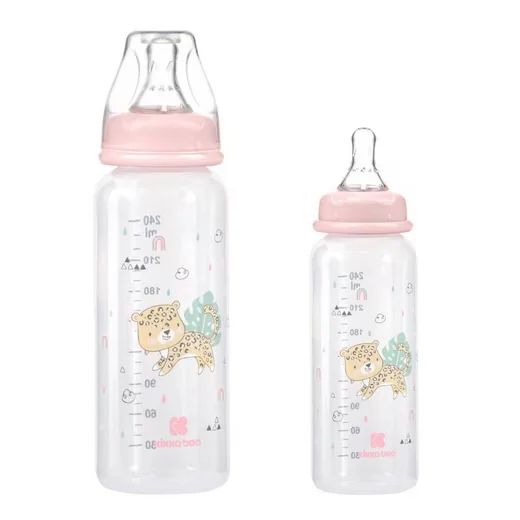 KIKKABOO Babyflasche Savanna PP 240 ml Silikonsauger Gr. M ab 3 Mon.