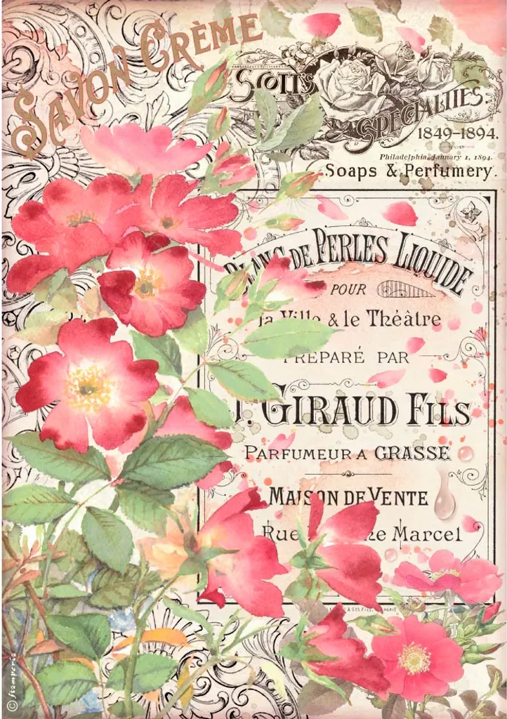 Stamperia Strohseide Seifenduft A4 28 g qm Dekopapier Bastelpapier