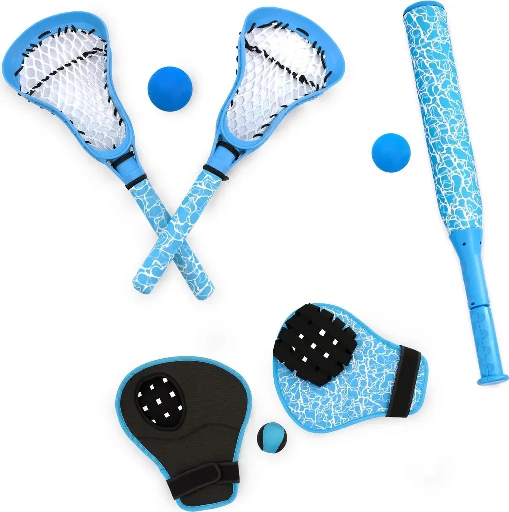 Lifstil 3er Set Wasserspiele Baseballschläger Lacrosse Fanghandschuh