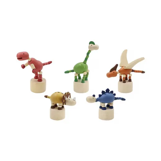 SUEBIDOU Motorikspielzeug Daumen Wakouwa Montessorispiel Holz Dinos