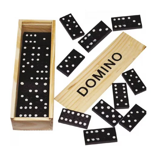 OSMA Domino Set Dominosteine Holzbox Gesellschaftsspiel 28 Steine