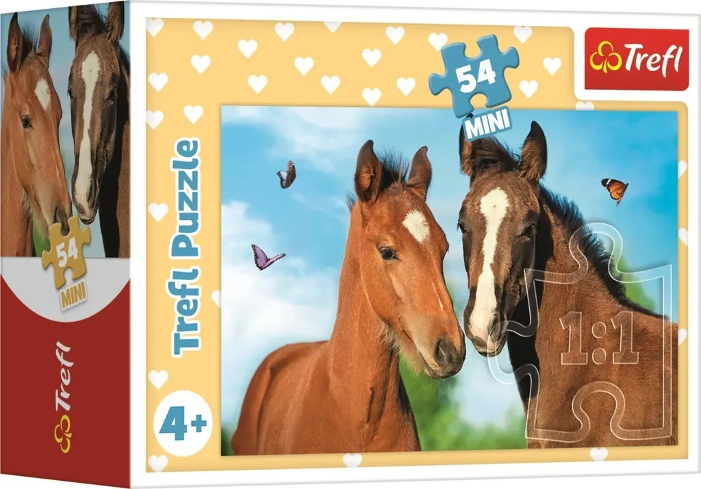 TREFL Puzzle Niedliche Tiere Pferdepaar 54 Teile Kinderpuzzle