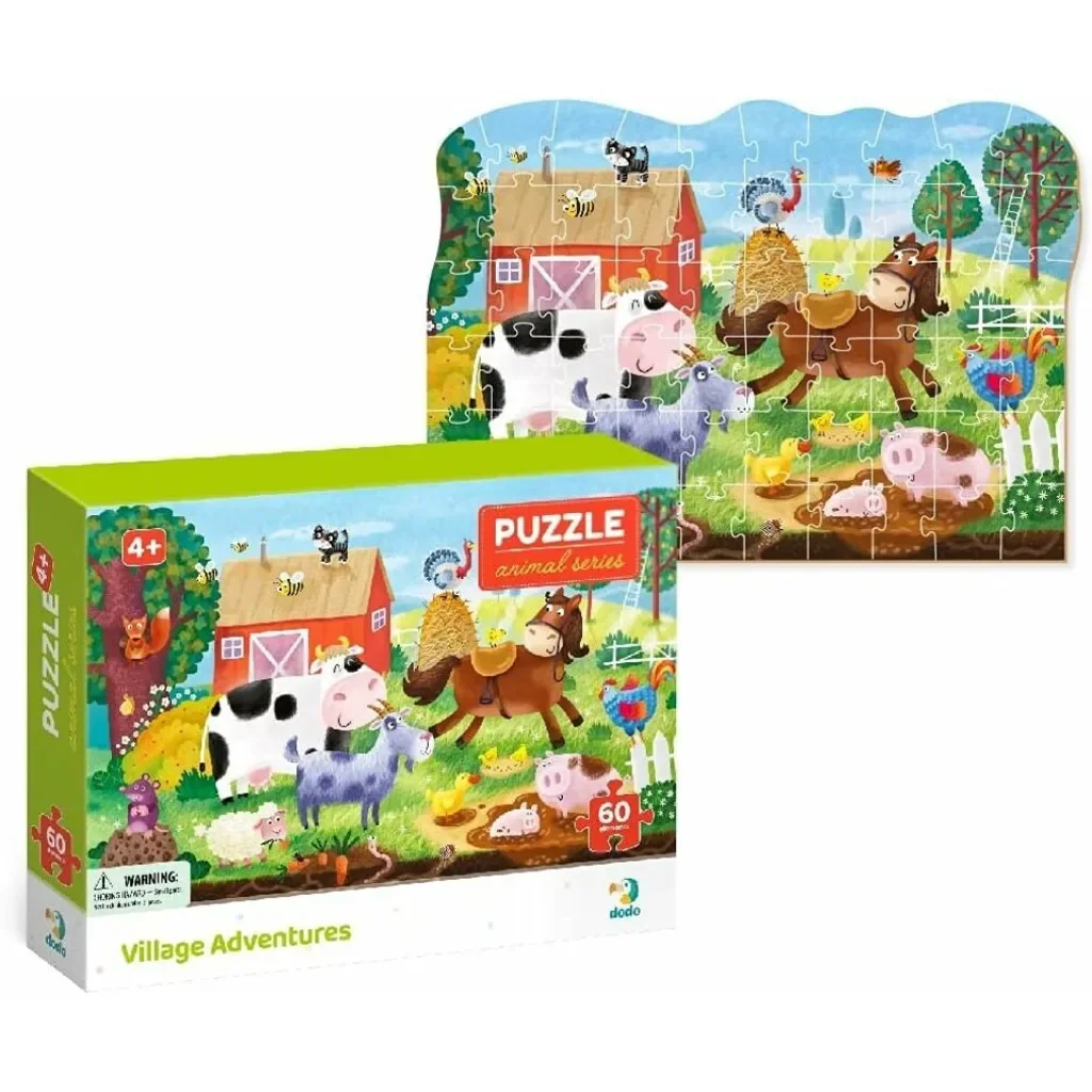 DODO Puzzle Tiere Abenteuer auf dem Lande 60 Teile Kinderpuzzle