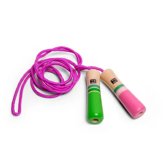 BUITENSPEEL Springseil Pink mit Holzgriffen für Kinder