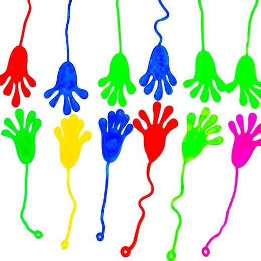 KINDERFREUND® Klatschhand Glibberhand Klebehand 12er Pack 30 cm