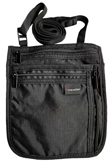 TRAVELLER Brustbeutel Brusttasche für Reisepass und Geld 4 Fächer